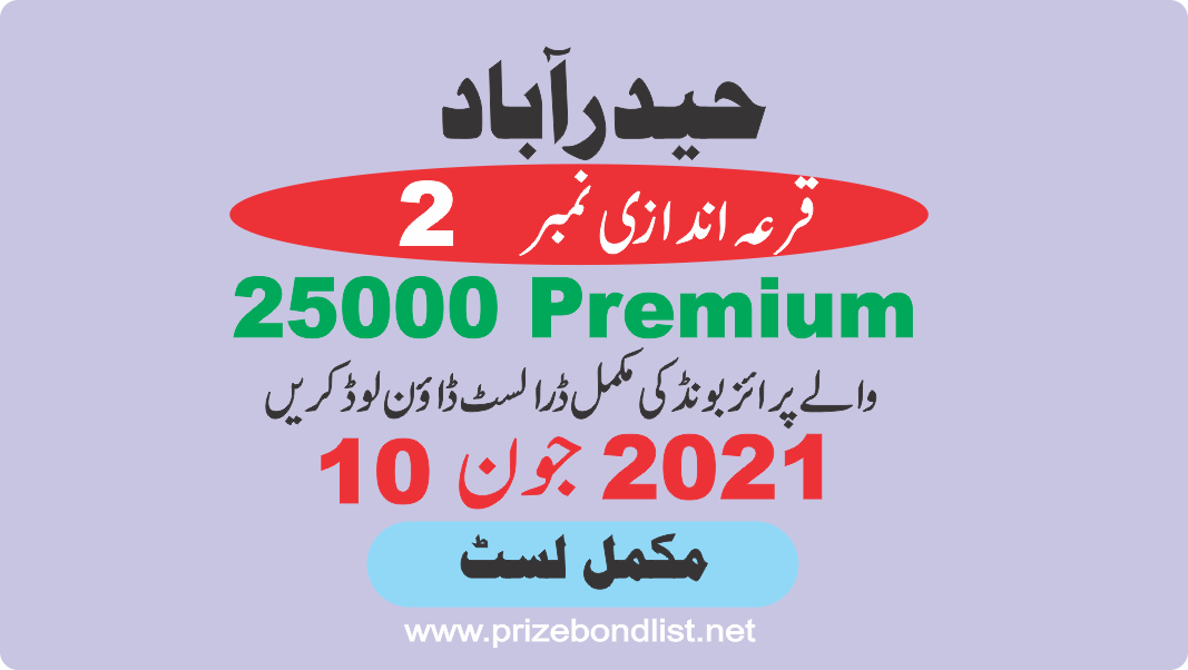 Rs.25000 10-Jun-2021 Draw No.2 at HYDERABAD